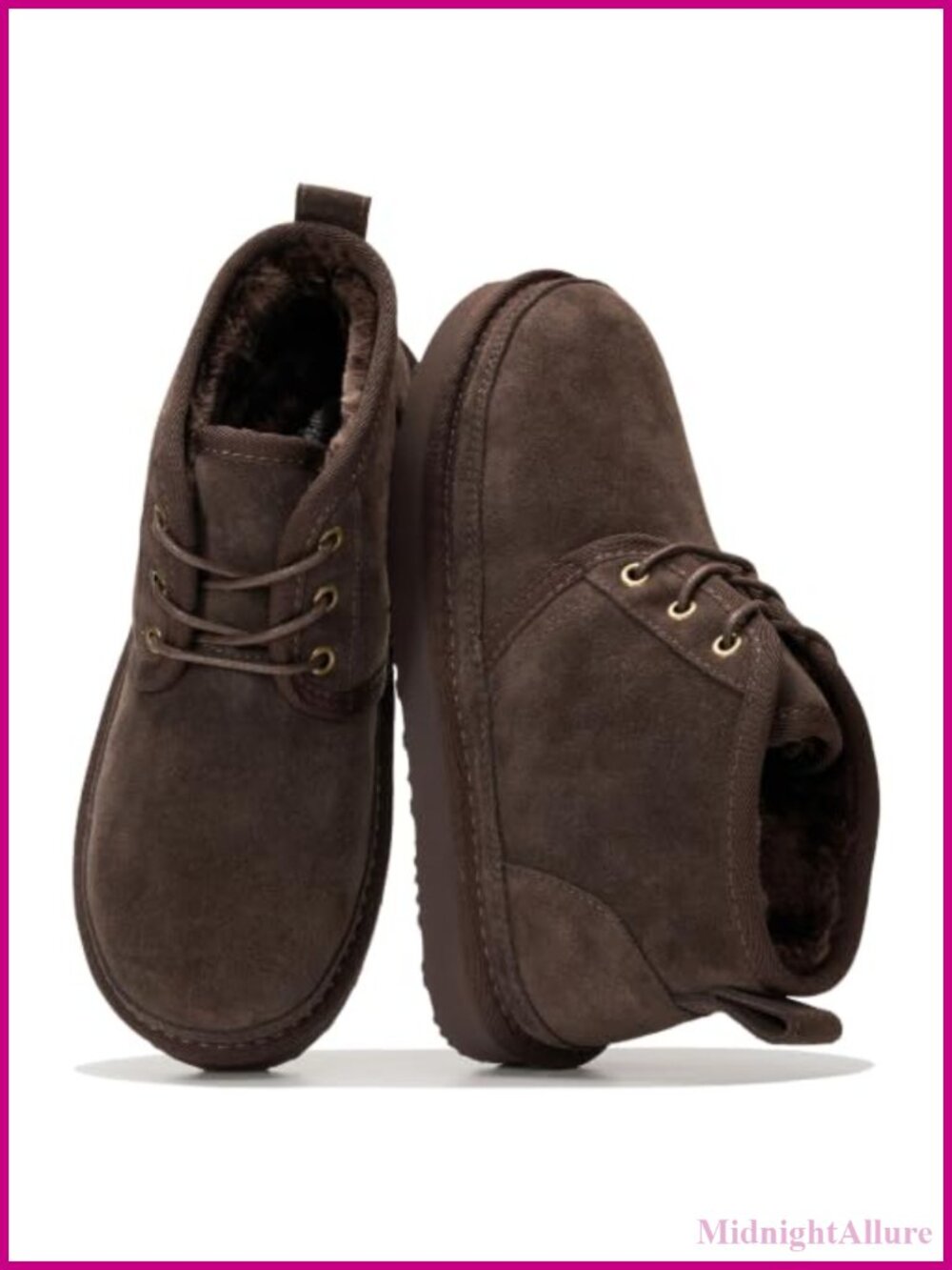 Genuine Leather Ankle Boots Chukka Booties Memory Foam Fur Lined